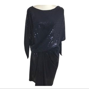 David Meister Blue Sequins Dress Size 6